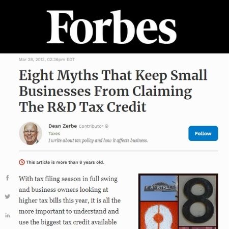 4. Eight Myths That Keep Small Businesses From Claiming The R&D Tax Credit